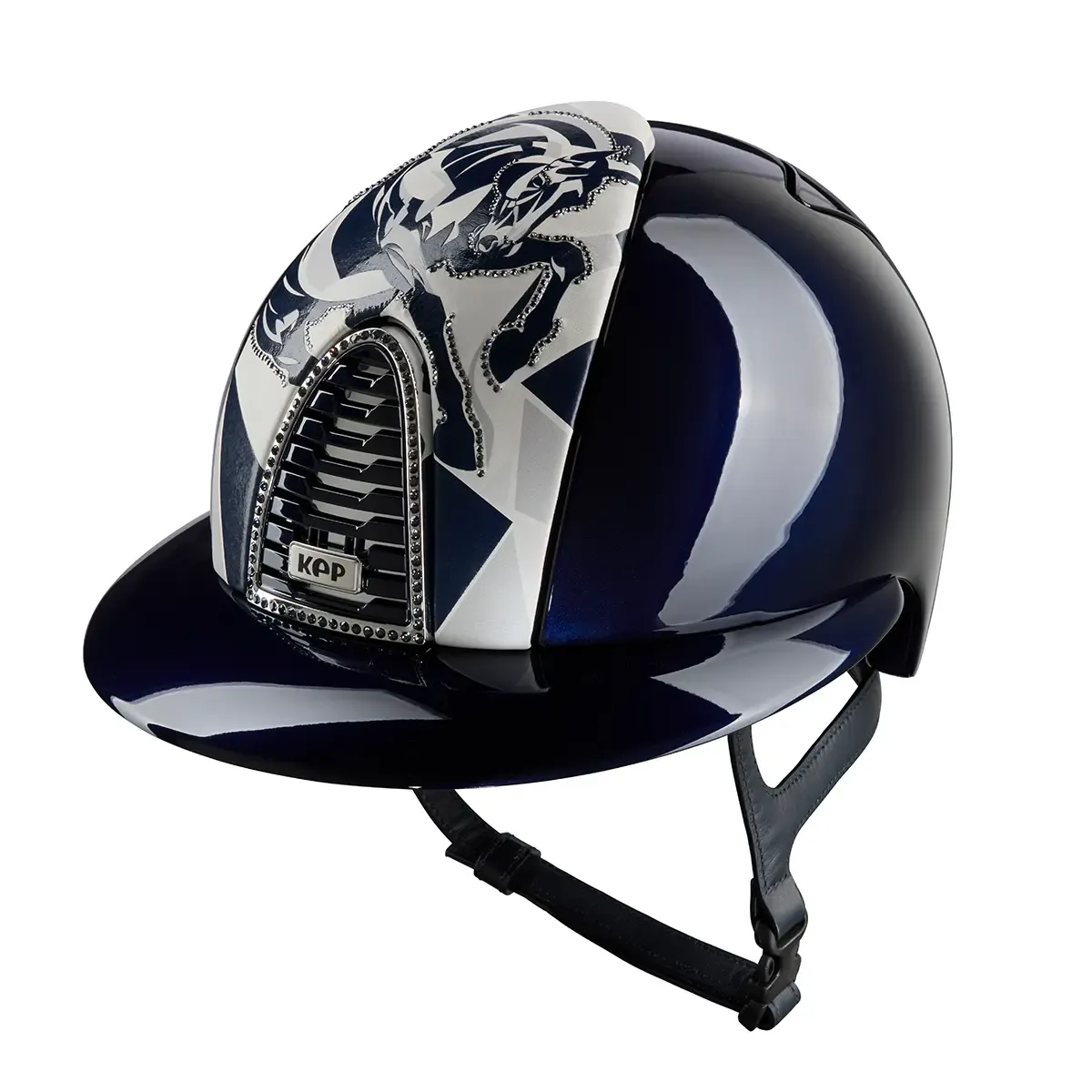 Cromo 2.0 Polish Blue / Furius Blue with Crystals / Polo Visor - front