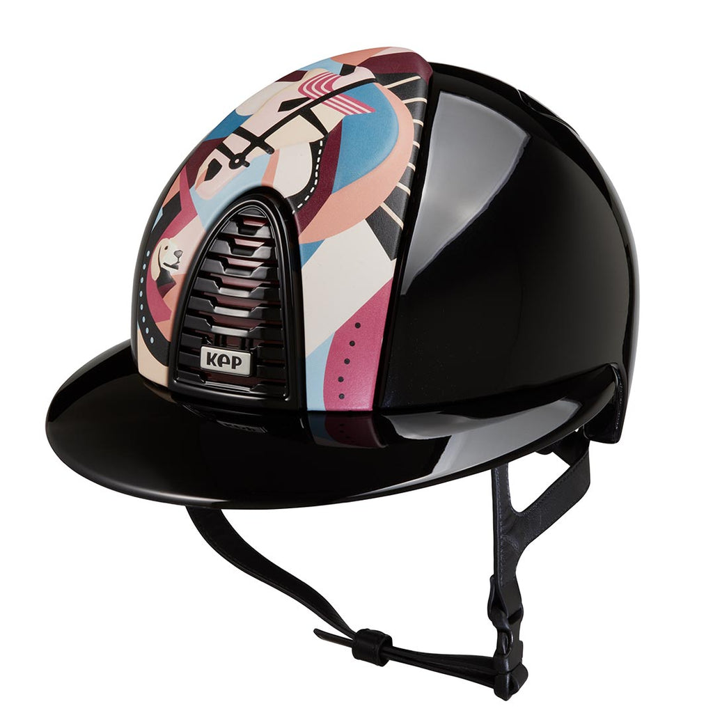 Cromo 2.0 Polish Black / Pegasus Leather Front Pink / Polo Visor - front