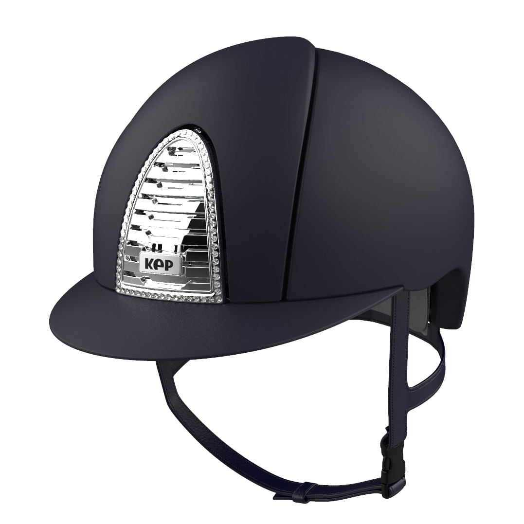 Cromo 2.0 Textile Blue / Swarovski Frame / Chrome Air Vent - front