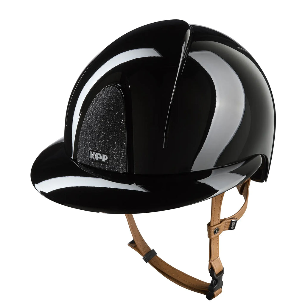 Smart Nova / Polish Black / Beige Chinstrap / Polo Visor / Star Black - front