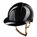 Smart Nova / Polish Black / Beige Chinstrap / Polo Visor / Star Silver - front